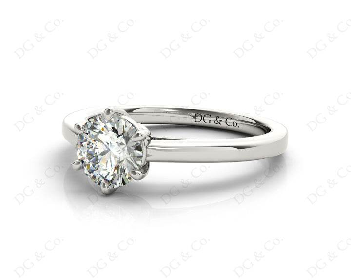Round Cut Classic Six Claws Diamond Solitaire Ring - Platinum - DG & Co. Jewellery
