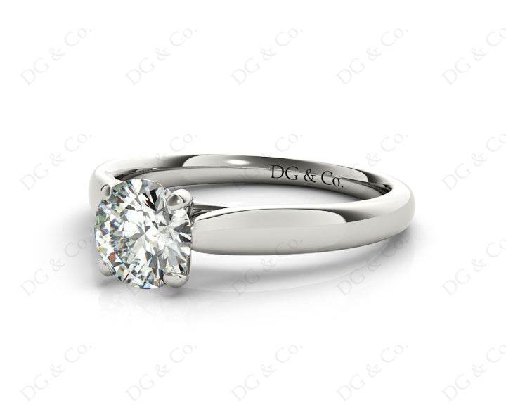 Round Cut Solitaire Four Claws Diamond Engagement Ring - Platinum - DG & Co. Jewellery