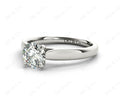 Round Cut Solitaire Four Claws Diamond Engagement Ring in 18K White - DG & Co. Jewellery