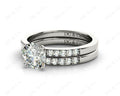 Diamond Wedding Set Rings Round Cut Diamond with Channel Share Prong Setting Side Stones in Platinum - DG & Co. Jewellery