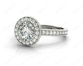 Vintage Style Round Cut Halo Diamond Ring with Bezel Set Centre Stone - Platinum - DG & Co. Jewellery