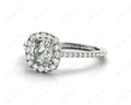 Cushion Cut Halo Diamond Engagement Ring with Claw Set Centre Stone - 18K White - DG & Co. Jewellery