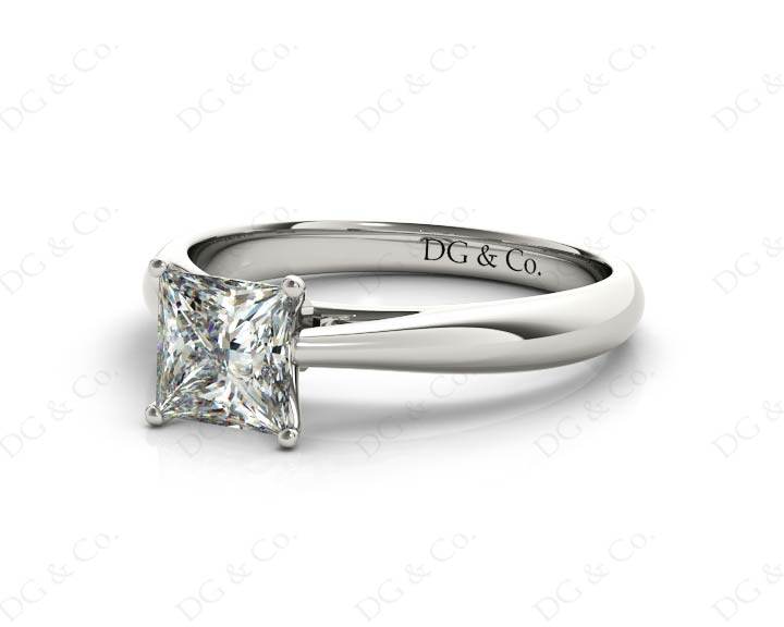 Princess Cut Four Claw Set Diamond Ring - Platinum - DG & Co. Jewellery
