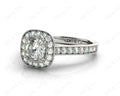 Halo Cushion Cut Ring with Four Claws Set Centre Stone - Platinum - DG & Co. Jewellery