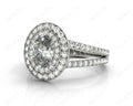 Oval Cut Double Halo Diamond Engagement ring - Platinum - DG & Co. Jewellery