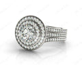 Round cut double halo diamond engagement ring with four claw setting centre stone - 18K White - DG & Co. Jewellery