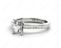 Radiant Cut Diamond Engagement ring with four claws centre stone - 18K White - DG & Co. Jewellery