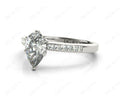 Pear Cut Diamond Engagement ring with six claws centre stone in 18K White - DG & Co. Jewellery
