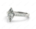 Marquise Cut Diamond Engagement ring with six claws centre stone - Platinum - DG & Co. Jewellery