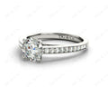 Round Cut Claw Set Diamond Ring with Share Prongs Set Side Stones - Platinum - DG & Co. Jewellery