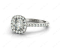 Cushion Cut Halo Diamond Engagement Ring with Claw Set Centre Stone - Platinum - DG & Co. Jewellery