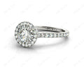 Round Cut Halo Diamond Engagement Ring with Claw Set Centre Stone in Platinum - DG & Co. Jewellery