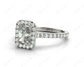 Radiant Cut Halo Diamond Engagement Ring with Claw Set Centre StonePave Setting side Stones - Platinum - DG & Co. Jewellery