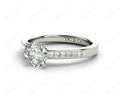 Round cut diamond ring with four claws set centre stone - Platinum - DG & Co. Jewellery