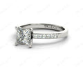 Princess Cut Diamond Engagement ring with four claws centre stone - Platinum - DG & Co. Jewellery