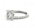 Round cut diamond cross over ring claw set diamond with pave set side stone - 18K White - DG & Co. Jewellery
