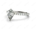 Marquise Cut Claw Set Diamond ring with pave set side stone - Platinum - DG & Co. Jewellery