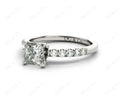 Princess Cut Diamond Engagement ring with four Prongs centre stone - 18K White - DG & Co. Jewellery