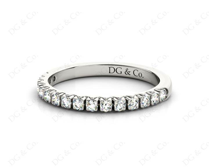 Diamond Wedding Band with Pave Setting Stones - 18K White - DG & Co. Jewellery
