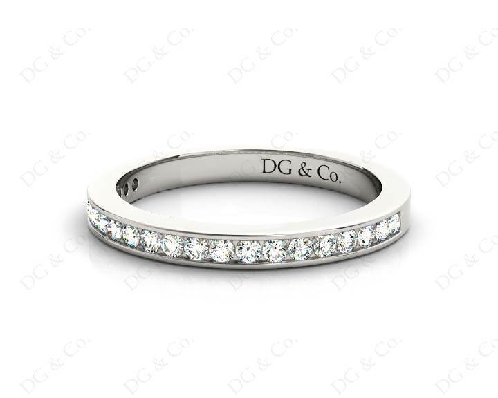 Diamond Wedding Band with Channel Setting Stones in Platinum - DG & Co. Jewellery