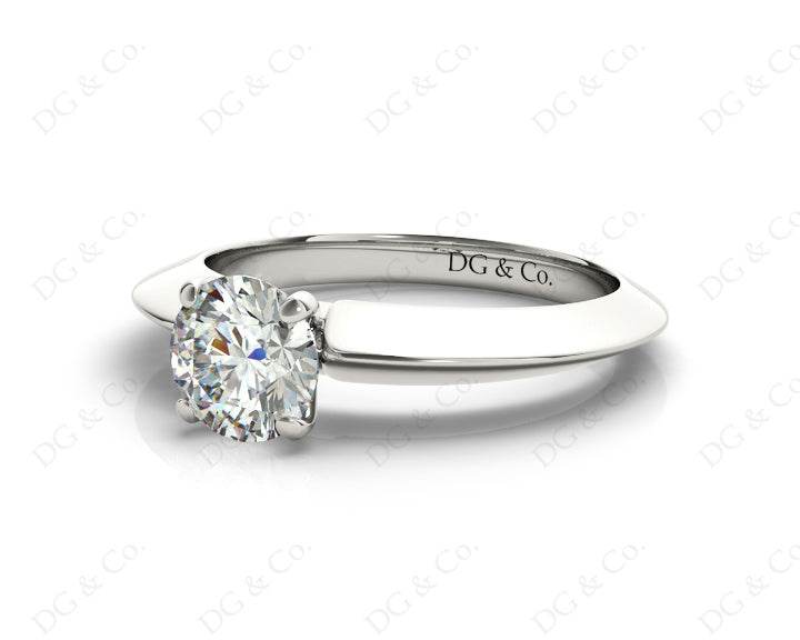 Round Cut Classic Four Claws Diamond Solitaire Ring - 18K White - DG & Co. Jewellery