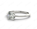 Asscher Cut Four Claw Set Diamond Ring on a Plain Knife Edge Band in - Platinum - DG & Co. Jewellery
