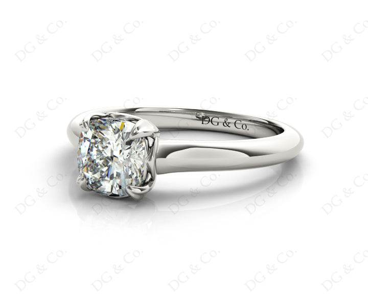 Cushion Cut Classic Four Claws Diamond Solitaire Ring - Platinum - DG & Co. Jewellery