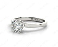 Round Cut Six Claw Set Diamond Ring on a Plain Band in Platinum - DG & Co. Jewellery