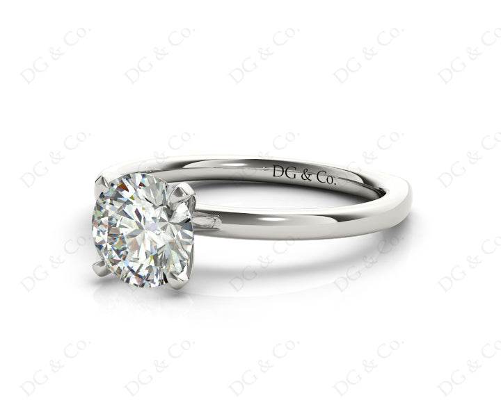 Round Cut Solitaire Four Claws Diamond Ring in Platinum - DG & Co. Jewellery