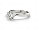 Round Cut Four Claw Set Diamond Engagement Ring with Plain Band - Platinum - DG & Co. Jewellery