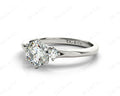 Round Cut Claw Set Trilogy Diamond Ring with Plain Band - 18K White - DG & Co. Jewellery