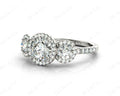Round Cut Triple Halo Diamond Engagement ring with claw set centre stone in Platinum - DG & Co. Jewellery