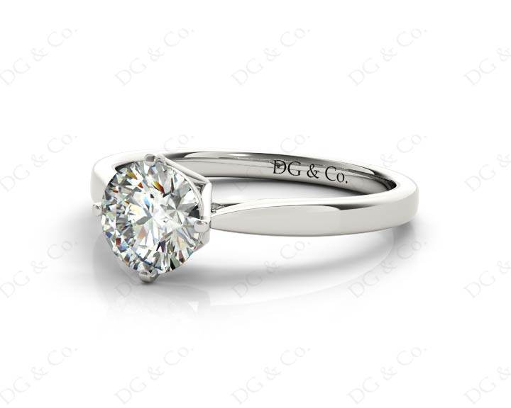 Art Deco Solitaire Round Cut Four Claw Diamond Ring - Platinum - DG & Co. Jewellery