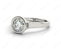 Round Cut Bezel Set Solitaire Engagement Ring With a Plain Band - 18k White - DG & Co. Jewellery