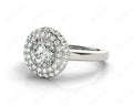 Round Cut Double Halo Diamond Engagement ring with claw set centre stone - 18K White - DG & Co. Jewellery