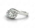 Round Cut Four Claw Set Diamond Ring with Channel Set Stones Down the Shoulders - 18k White - DG & Co. Jewellery
