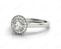 Round Cut 4 Prong Set Diamond Ring with Halo and Plain Tapered Band - Platinum - DG & Co. Jewellery