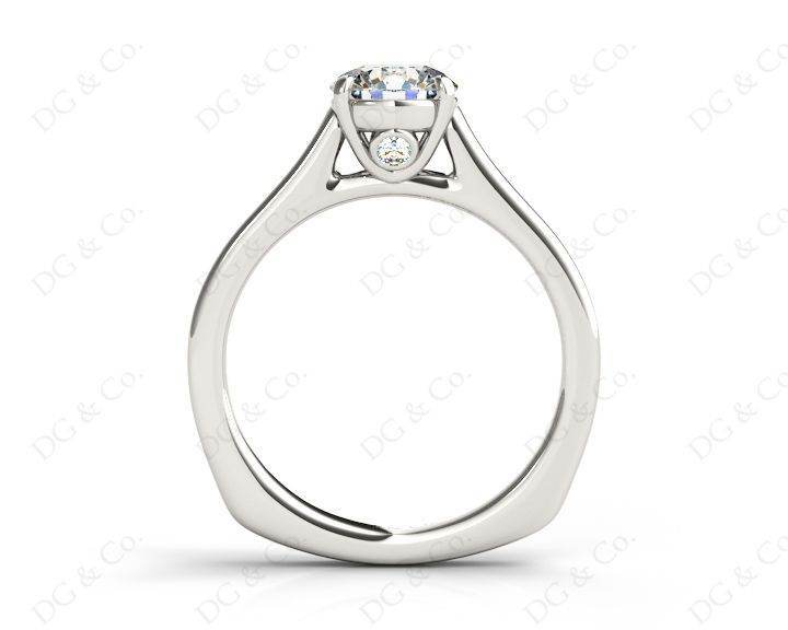 Round Cut Solitaire Diamond Engagement Ring with Four Prong set centre stone - Platinum - DG & Co. Jewellery