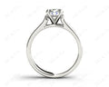 Round Cut Four Claws V Set Diamond Ring with Pave Set Side stones - Platinum - DG & Co. Jewellery