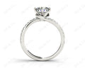 Round Cut Split Shank Diamond Engagement Ring with a Twist Band and Pave Set Side Stones in Platinum - DG & Co. Jewellery