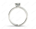 Cushion Cut Diamond Ring with Three Prong Set Centre Stone and Pave Set Side Stones - Platinum - DG & Co. Jewellery