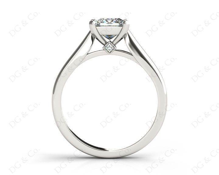 Princess Cut Solitaire Diamond Engagement Ring with Claw set centre stone with a Tapered Band - Platinum - DG & Co. Jewellery