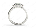 Cushion Cut Trilogy Diamond Ring claw set centre stone - Platinum - DG & Co. Jewellery