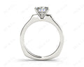 Round Cut Classic Six Claws Diamond Solitaire Ring with Square Edge Shoulders - Platinum - DG & Co. Jewellery