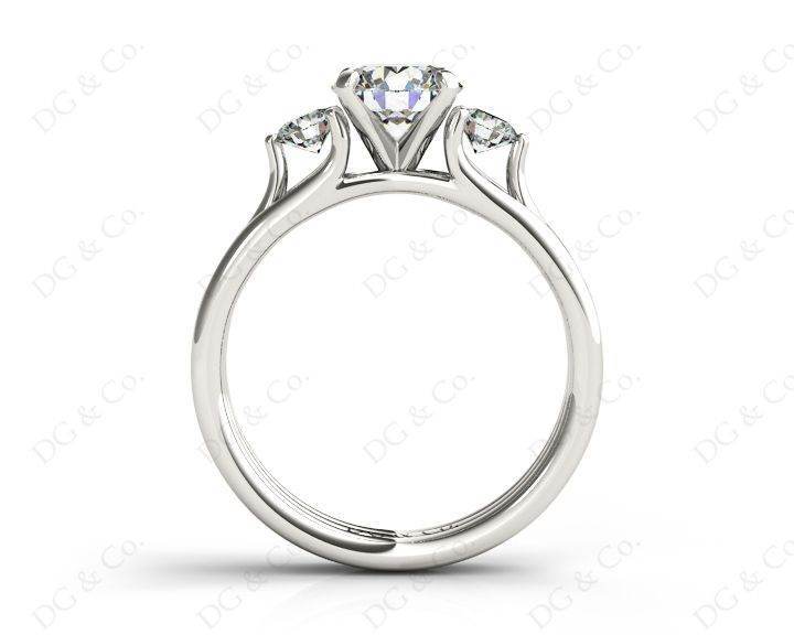 Round Cut Classic Trilogy Diamond Triple Setting Band - Platinum - DG & Co. Jewellery
