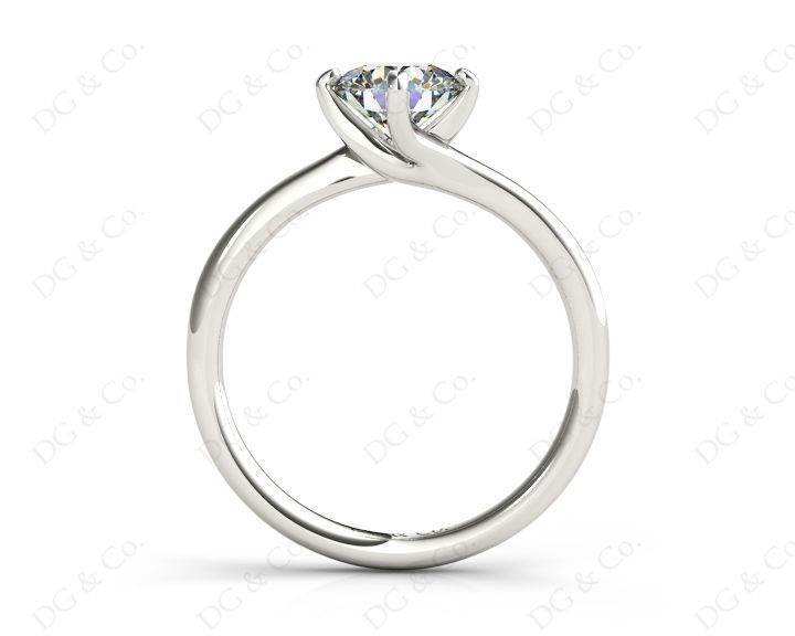 Round Cut Four Claws set Twist Diamond Ring in Platinum - DG & Co. Jewellery
