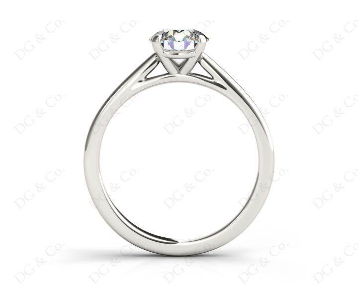 Round Brilliant Cut Solitaire Four Claws Diamond Ring in 18K White - DG & Co. Jewellery