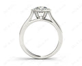 Round Cut Halo Diamond Engagement Ring with Bezel Milgrain Set Centre stone - 18K White - DG & Co. Jewellery