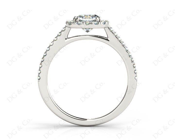 Cushion Cut Halo Diamond Engagement Ring with Claw Set Centre Stone - Platinum - DG & Co. Jewellery