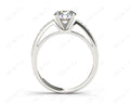 Round Cut Four Claws V Set Diamond Ring with Grain Set Side Stones - Platinum - DG & Co. Jewellery
